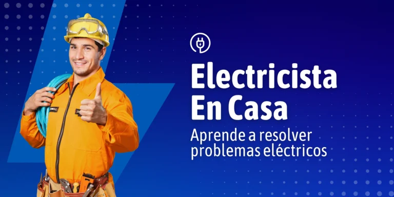 Un electricista con uniforme naranjado