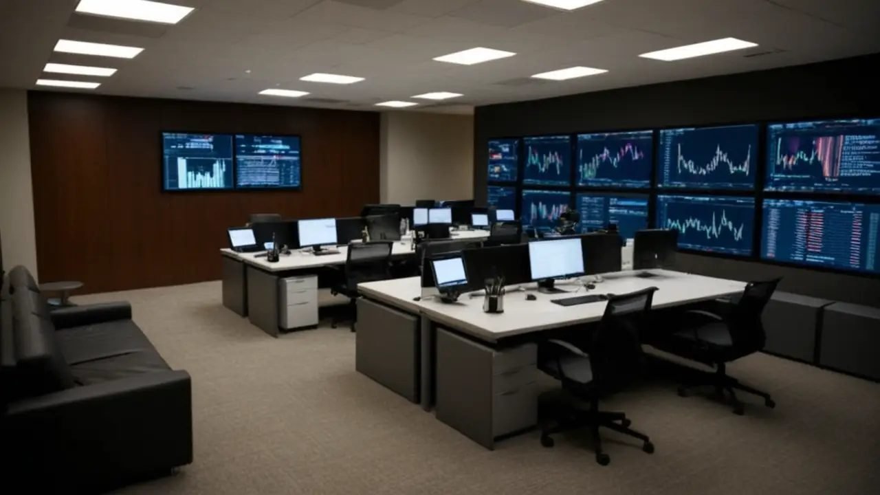 Oficina moderna espaciosa con profesionales analizando