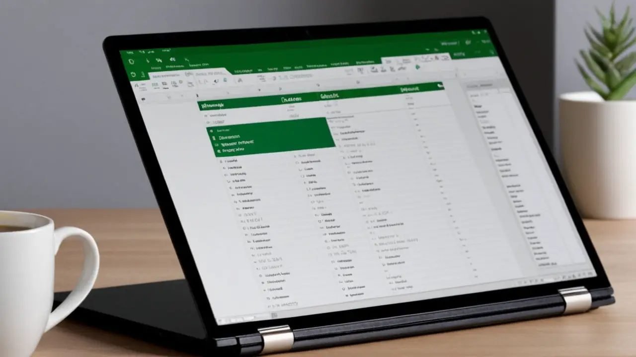 Pantalla de laptop con Excel abierto