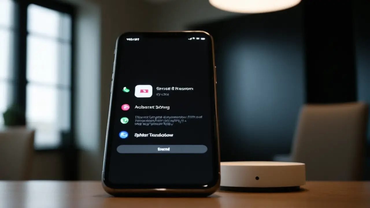 Pantalla en modo oscuro con accesibilidad