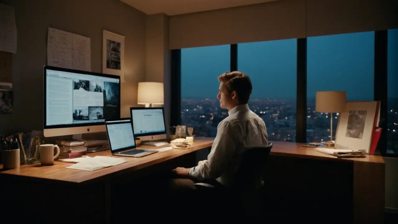 Director de arte en escritorio realista