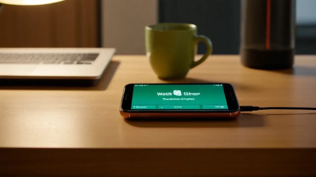 Smartphone en escritorio mostrando app de malware