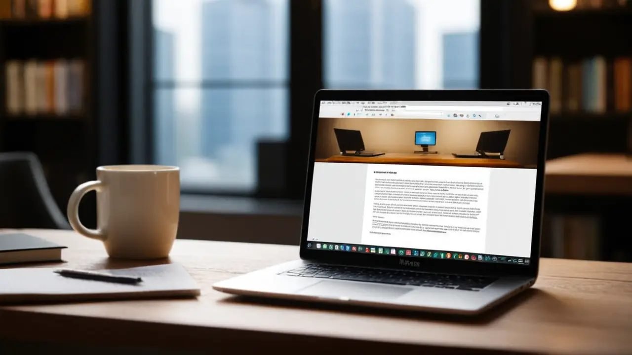 Laptop mostrando código con emojis Git
