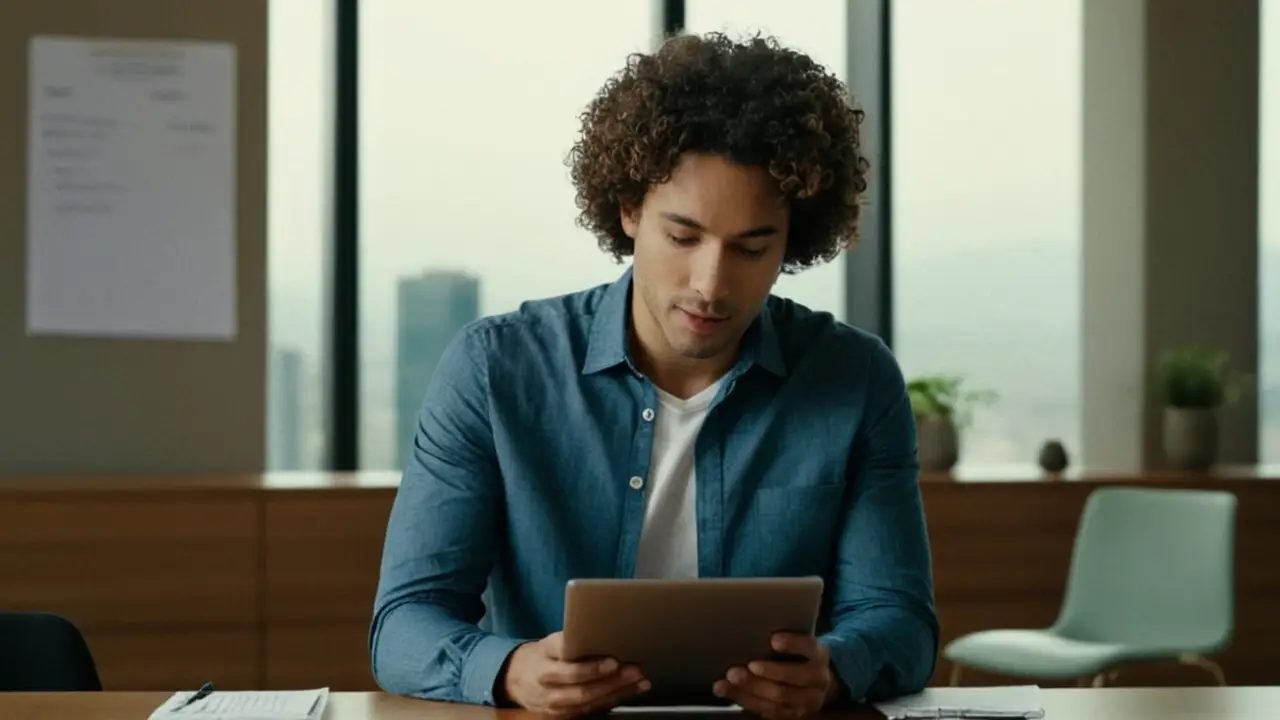 Oficina moderna con profesionales y tecnología