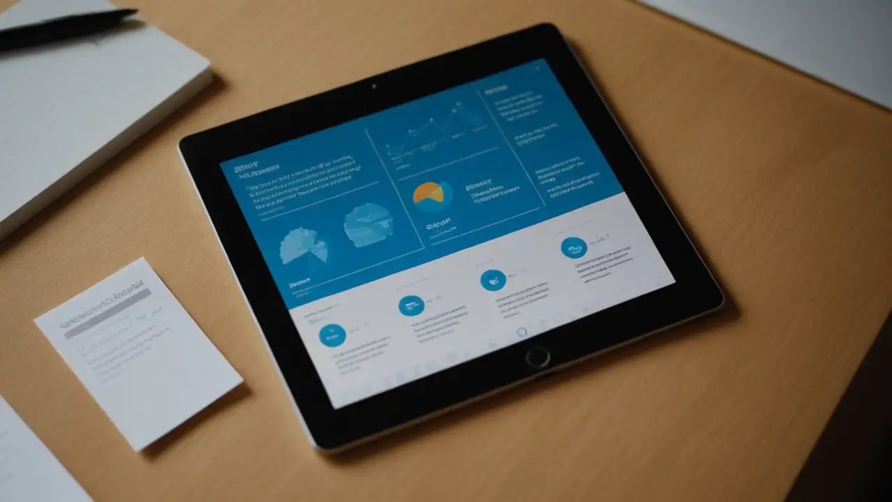 Diagrama Lean Canvas en tableta realista