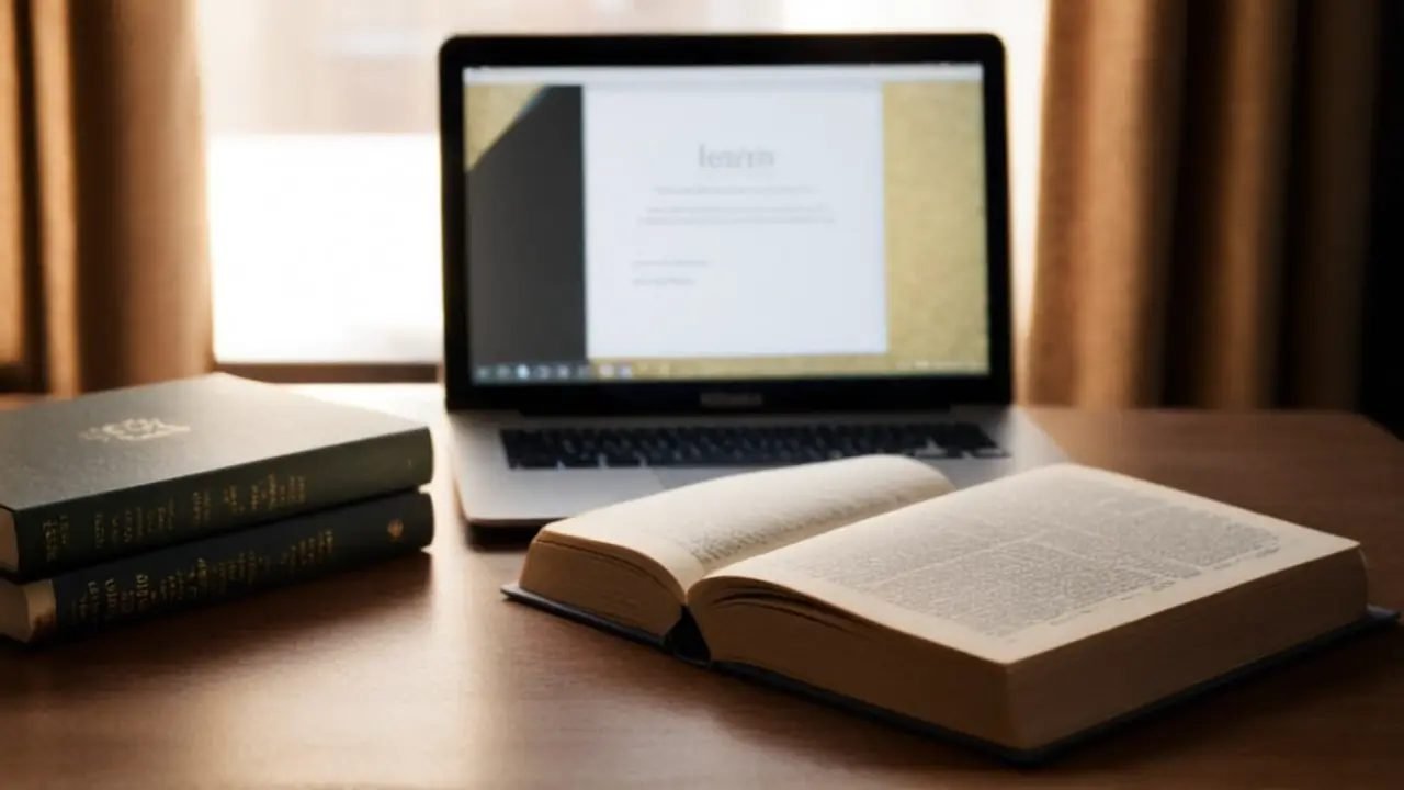 Escritorio desordenado con libros de Python