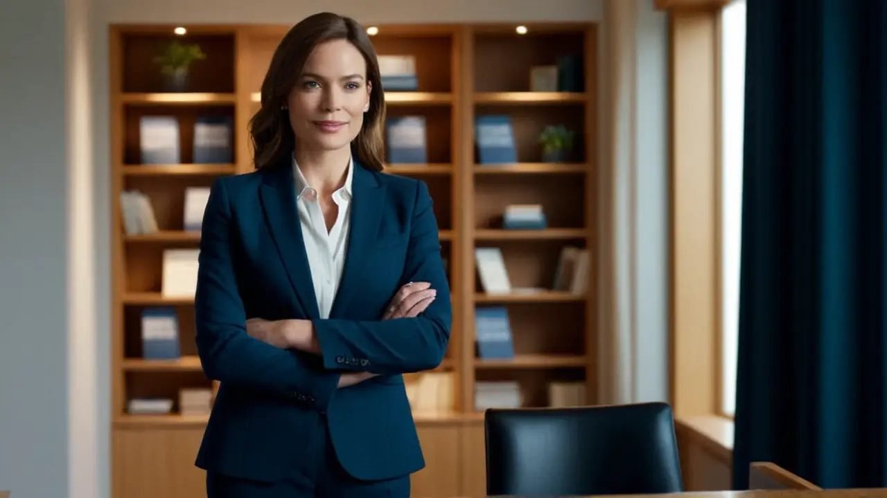 Mujer profesional confiada en oficina