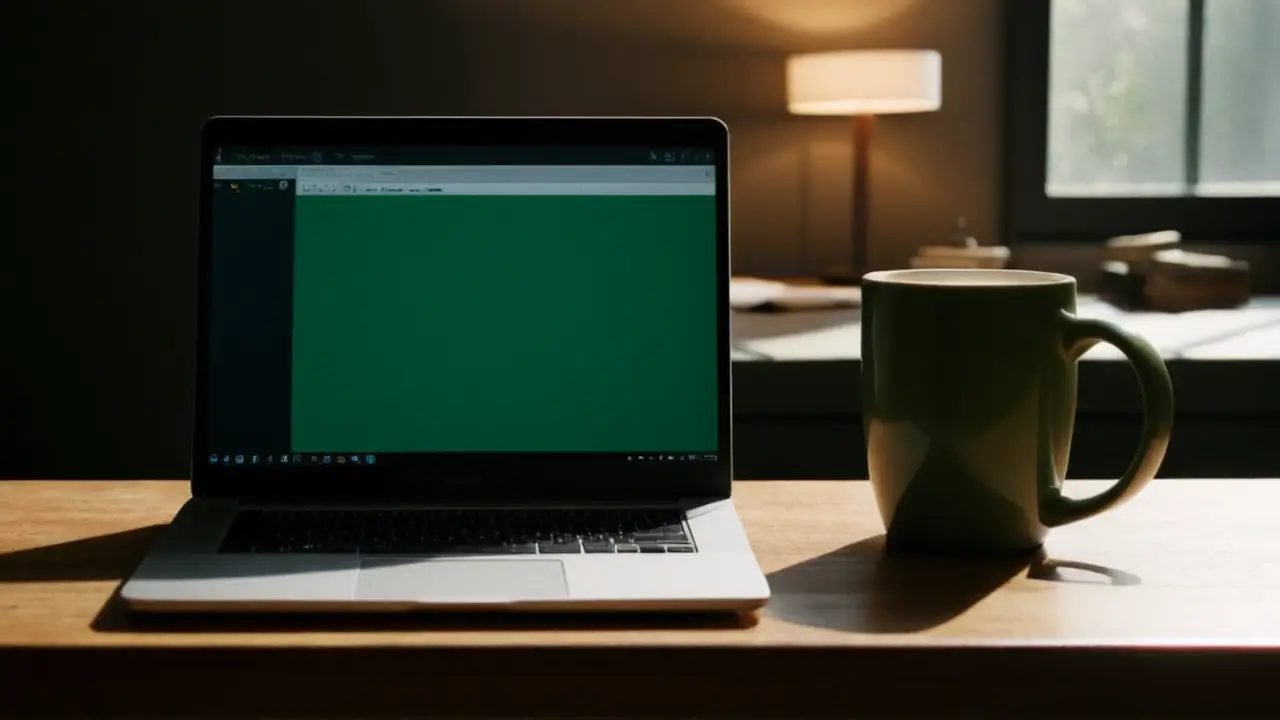 Escritorio con código de Mergesort en laptop