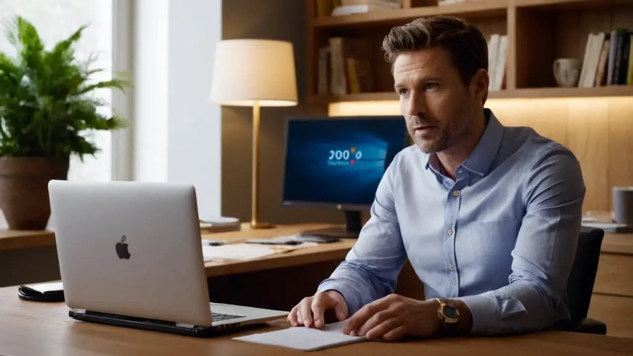 Profesional revisa cursos de Platzi en laptop