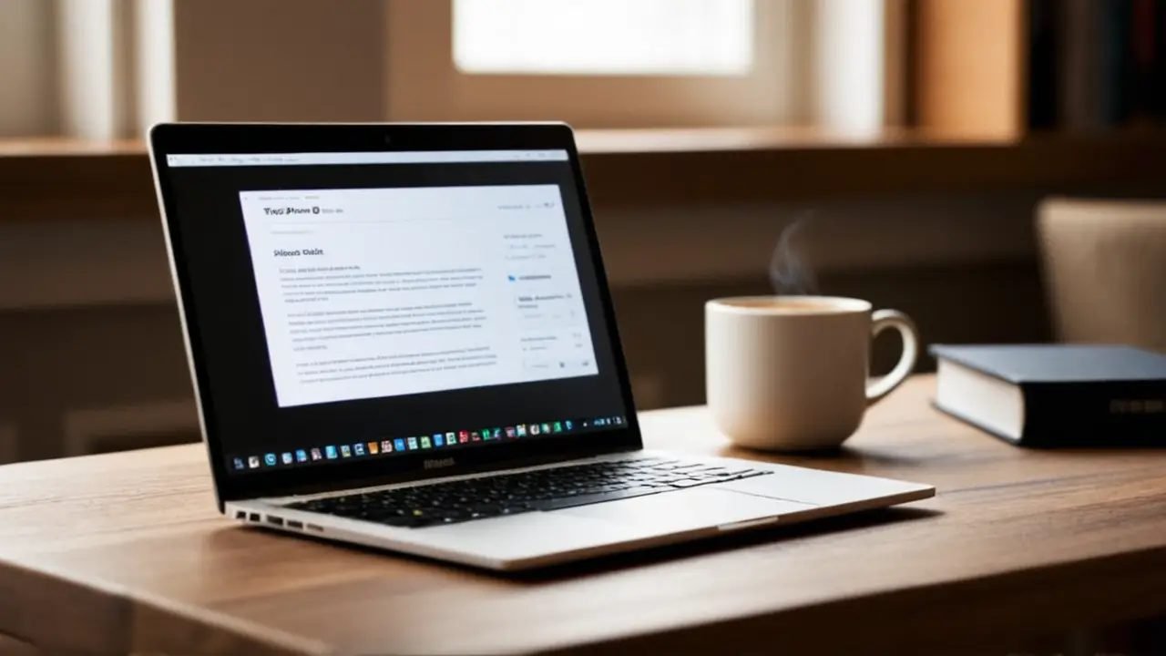 Laptop con Platzi en oficina acogedora