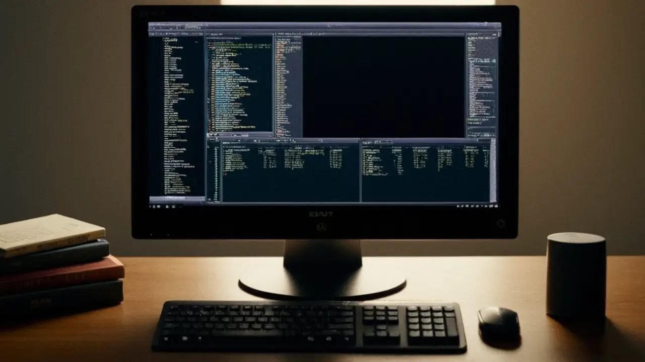 Un monitor mostrando código de programación
