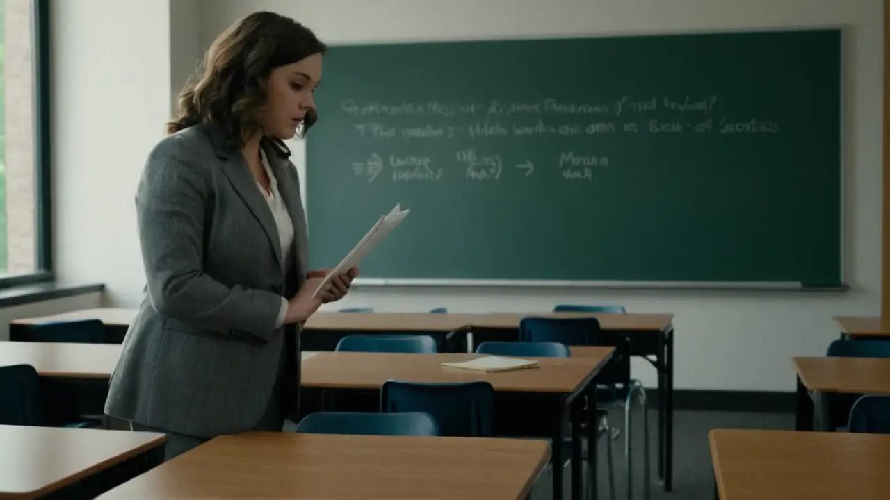Maestra explica razonamiento deductivo en aula