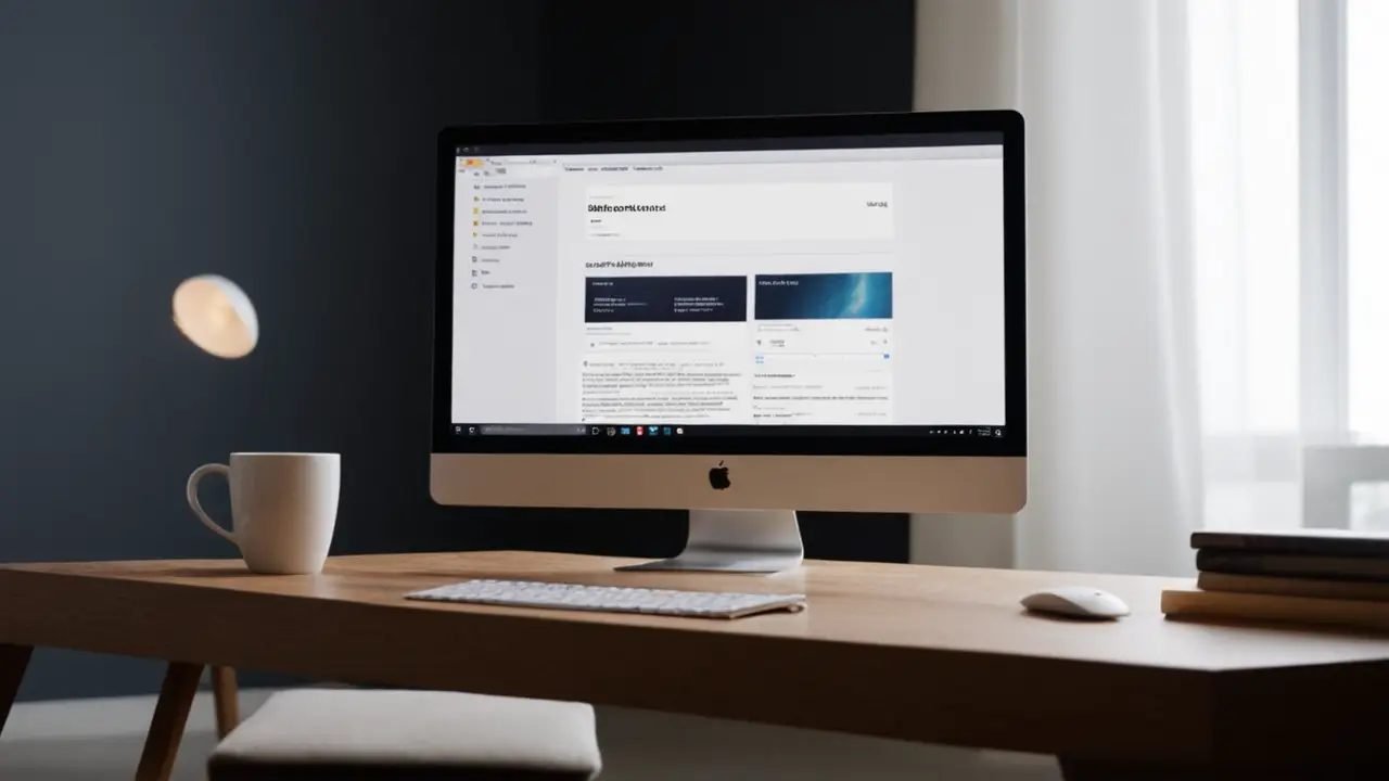 Un escritorio moderno con laptop y AWS