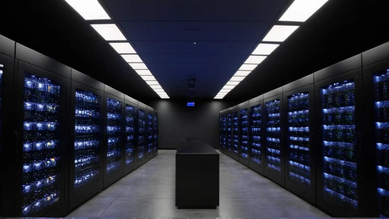 Sala de servidores corporativa moderna