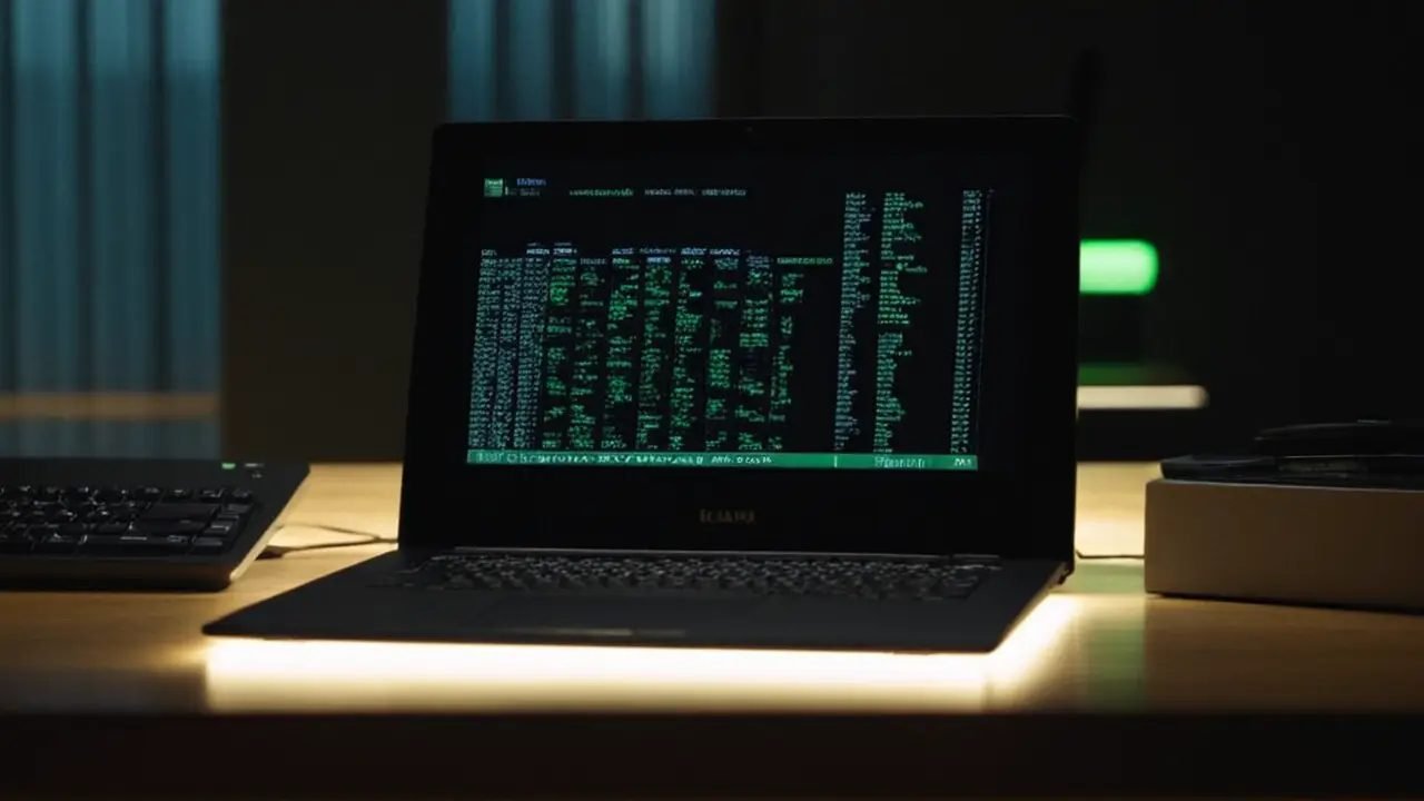 Escritorio de oficina con equipo de redes